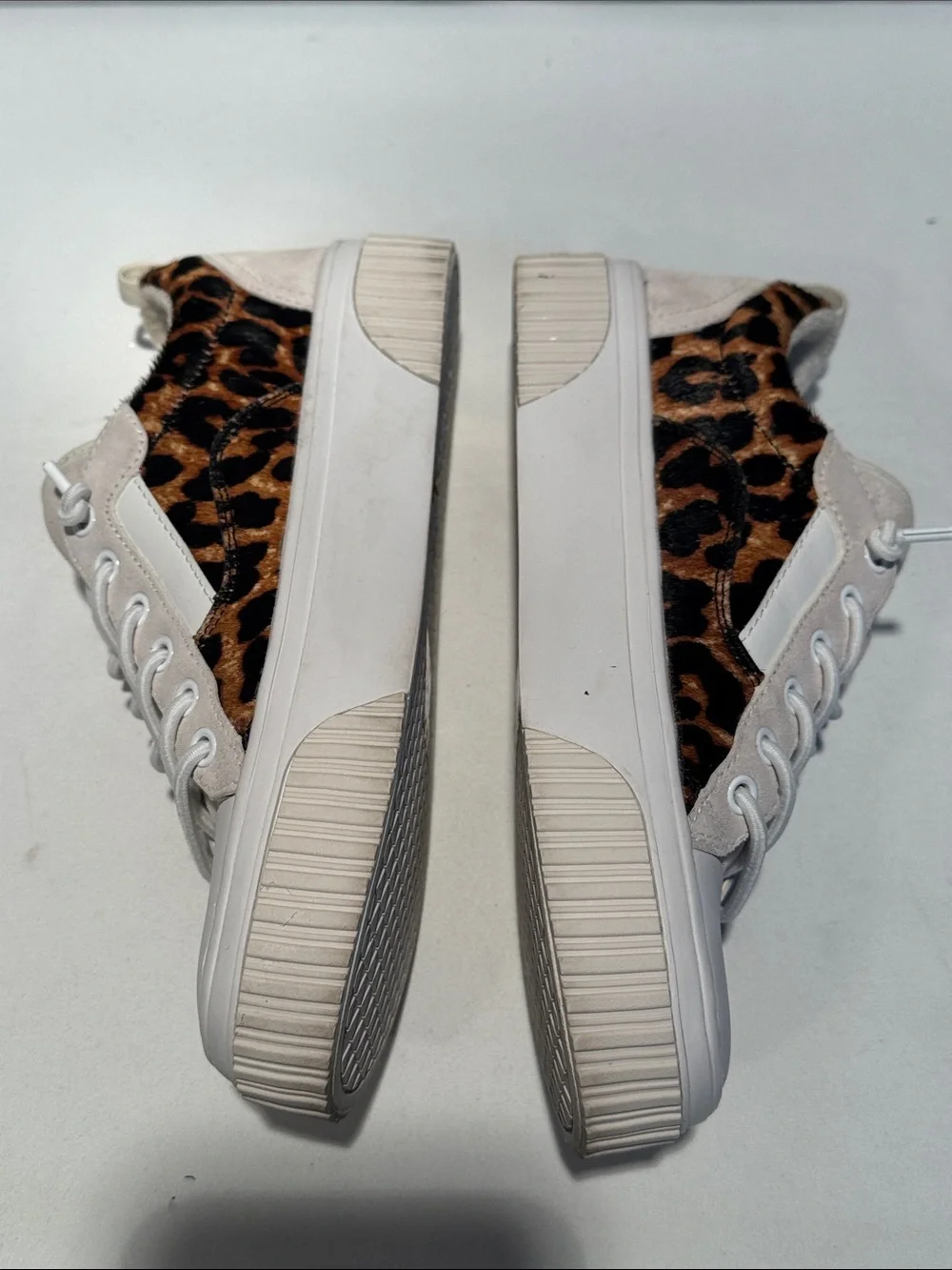 Michael Kors Beige and Leopard Print Low-Top Sneakers